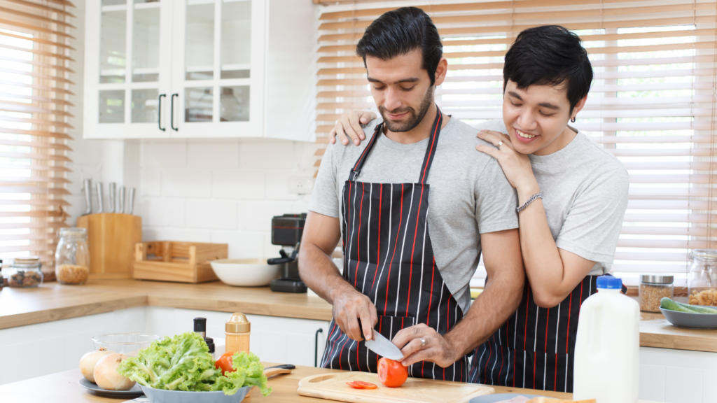 A family in the kitchen