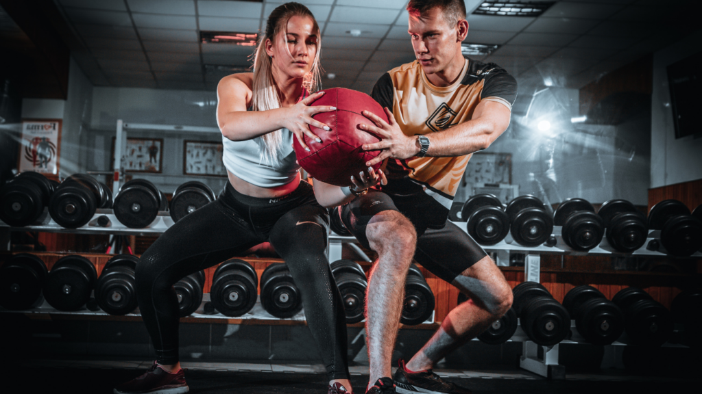 two people at the gym