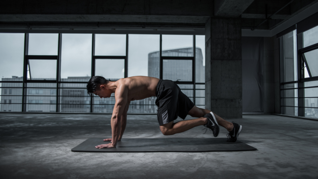 a person doing a workout exercise