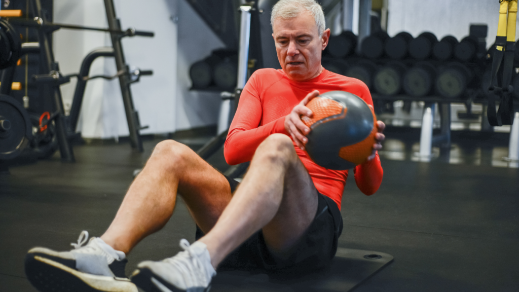 a person doing a workout exercise