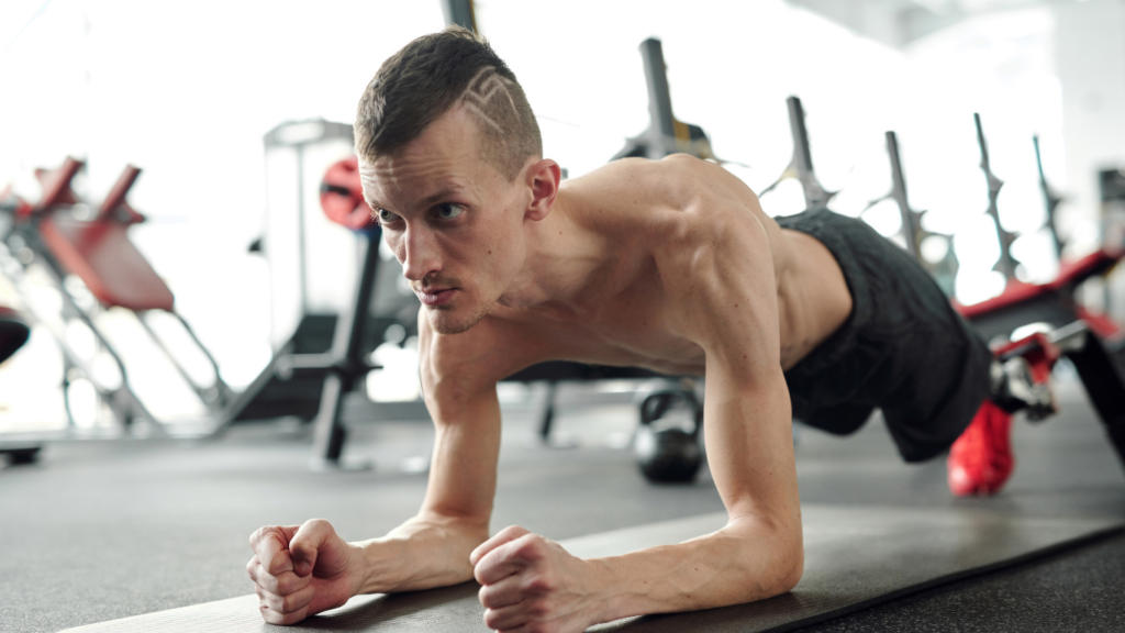 a person doing planks