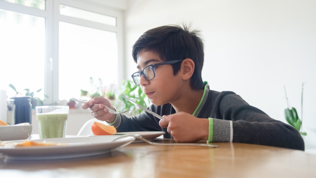 a person sitting at a table