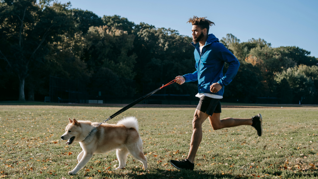 man with his dog