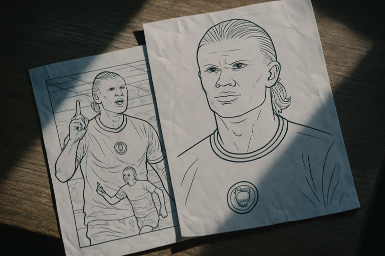 dibujos de haaland para colorear